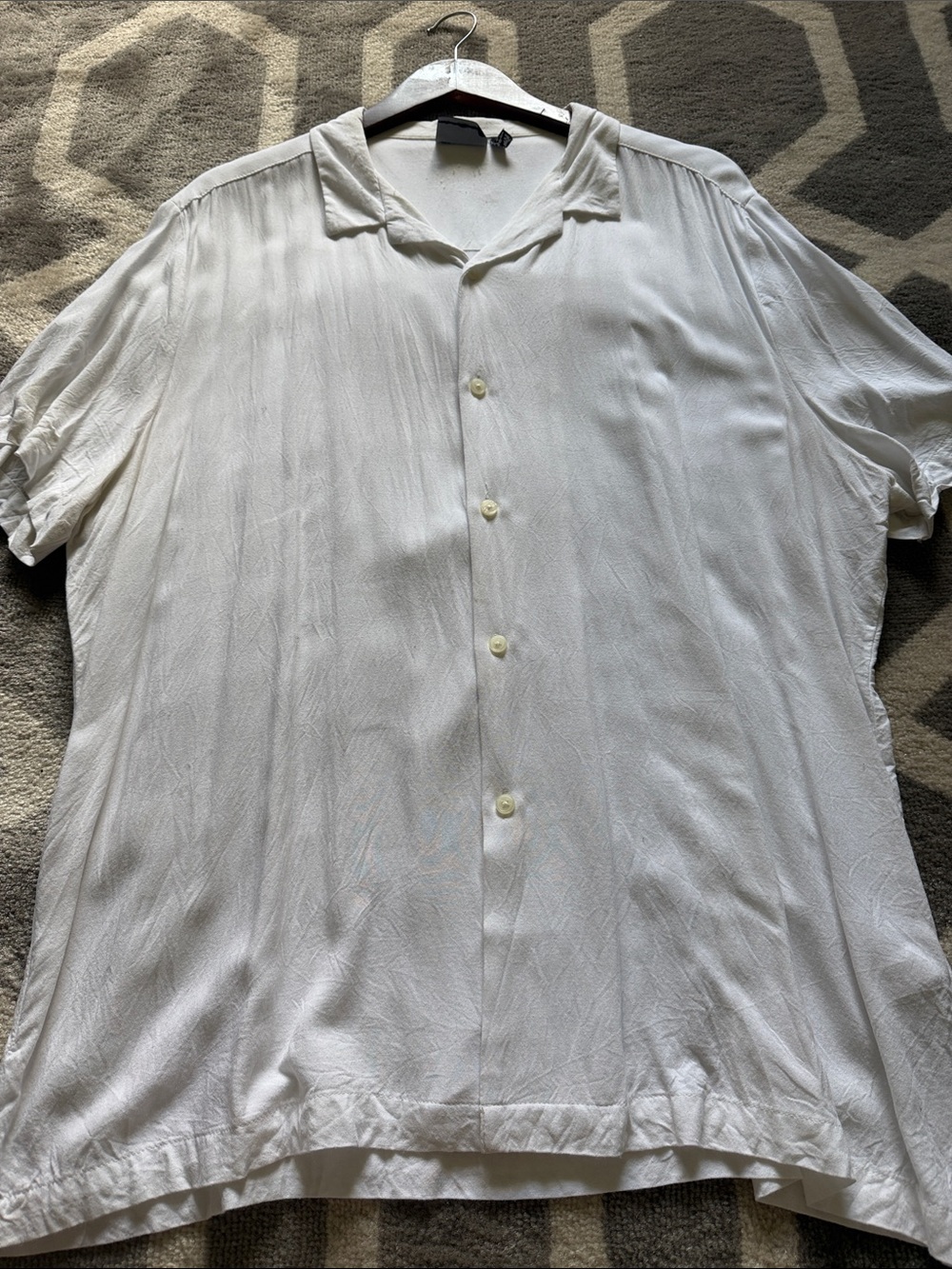 Men’s 2X semi sheer button up white shirt